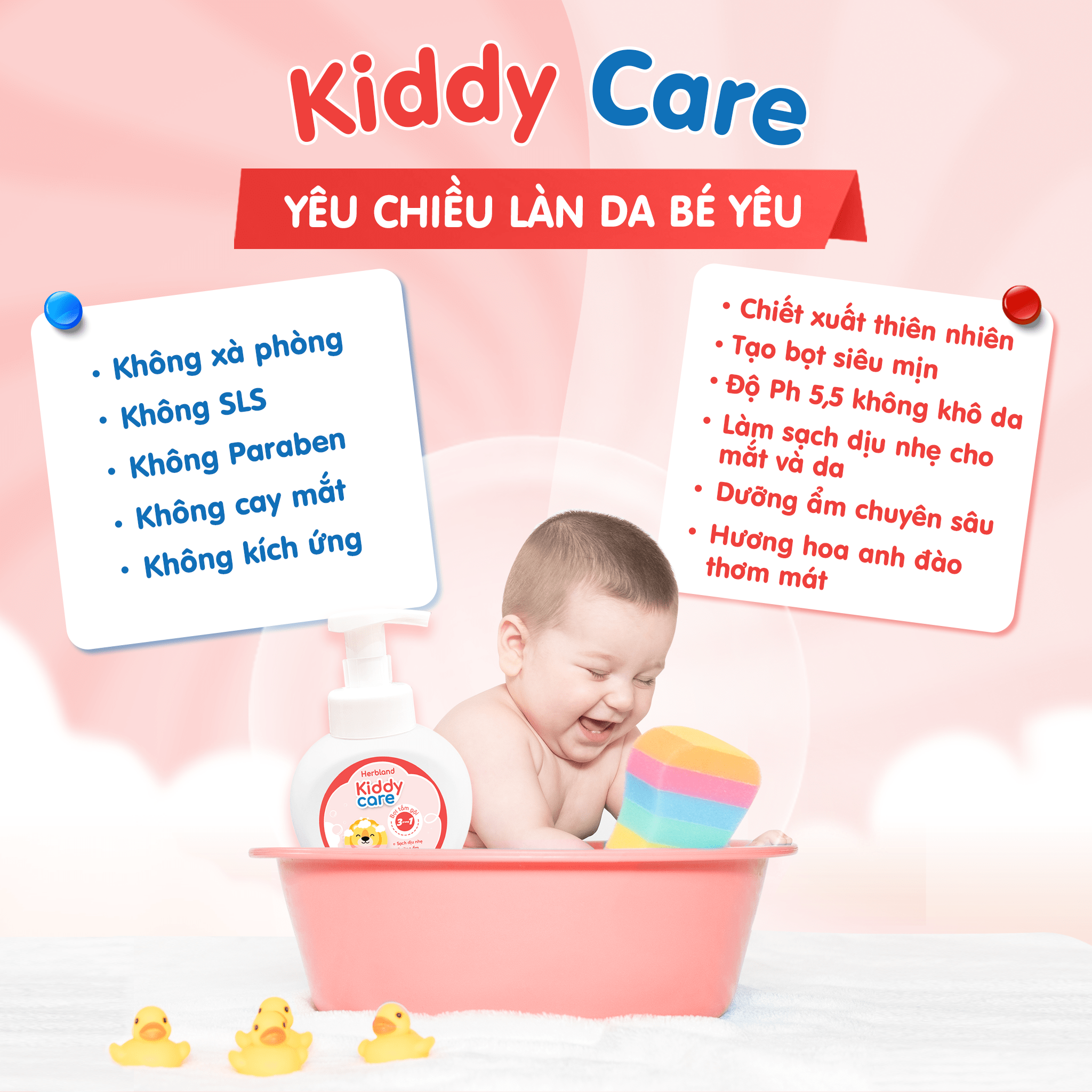 Bọt tắm gội 3 trong 1 Kiddy care